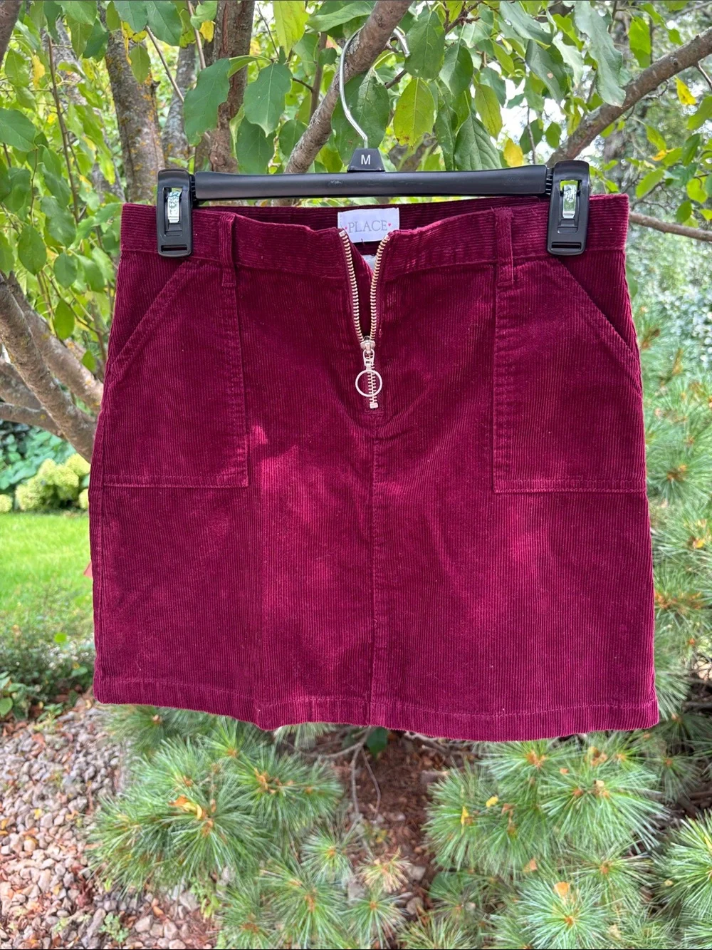 The Children's Place Burgundy Corduroy Mini Skirt with Ring Zipper